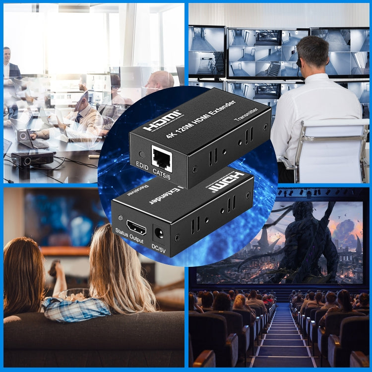 4K HDMI to RJ45 Network Extender, Transmission Distance: 120m(EU Plug) - free shipping - PMC Jewellery - Order now!