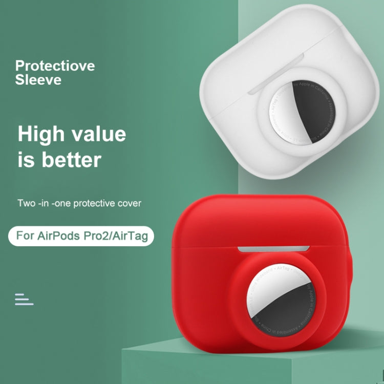 For AirPods Pro 2 / AirTag 2 in 1 Shockproof Full Coverage Silicone Protective Case(Apricot) - free shipping - PMC Jewellery - Order now!