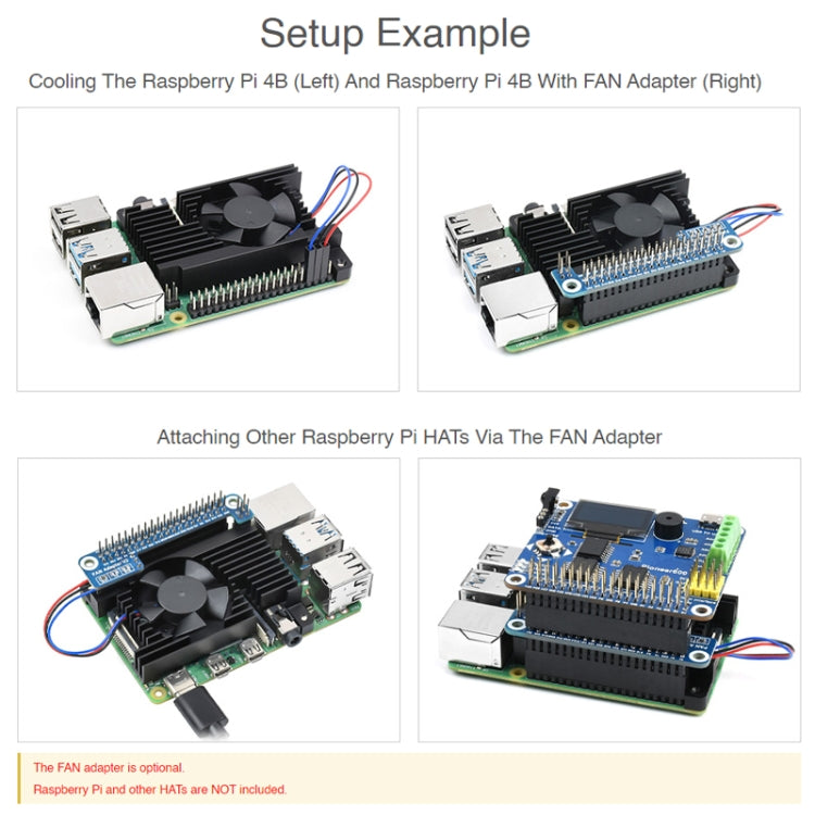 Waveshare Dedicated All-In-One Aluminum Alloy Cooling Fan For Raspberry Pi 4B - Other Accessories by WAVESHARE | Online Shopping South Africa | PMC Jewellery | Buy Now Pay Later Mobicred