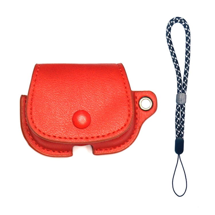 For AirPods Pro Backpack Style PU Leather Earphone Protective Case with Lanyard(Red) - For AirPods Pro by PMC Jewellery | Online Shopping South Africa | PMC Jewellery | Buy Now Pay Later Mobicred