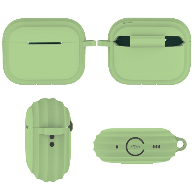 For AirPods Pro 2 Striped Shockproof Earphone Case(Gray Blue) - For AirPods Pro 2 by PMC Jewellery | Online Shopping South Africa | PMC Jewellery | Buy Now Pay Later Mobicred