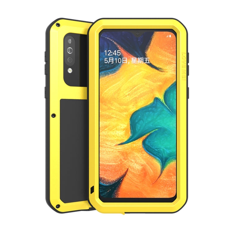 For Galaxy A40s LOVE MEI Metal Shockproof Waterproof Dustproof Protective Case(Yellow) - free shipping - PMC TechLife - Order now!