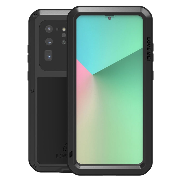 For Galaxy S20 Ultra LOVE MEI Metal Shockproof Water-resistant Dustproof Protective Case(Black) - Galaxy Phone Cases by LOVE MEI | Online Shopping South Africa | PMC TechLife | Buy Now Pay Later Mobicred