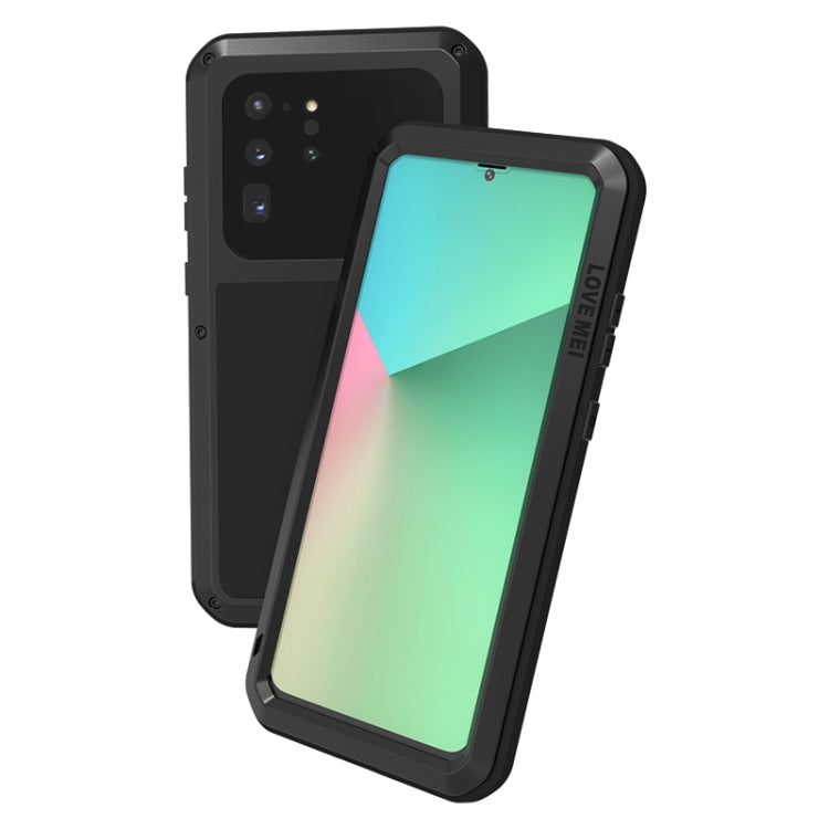 For Galaxy S20 Ultra LOVE MEI Metal Shockproof Water-resistant Dustproof Protective Case(Black) - Galaxy Phone Cases by LOVE MEI | Online Shopping South Africa | PMC TechLife | Buy Now Pay Later Mobicred