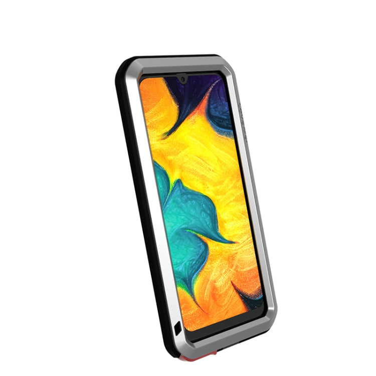 For Galaxy A30 LOVE MEI Metal Shockproof Waterproof Dustproof Protective Case(Silver) - Galaxy Phone Cases by LOVE MEI | Online Shopping South Africa | PMC TechLife | Buy Now Pay Later Mobicred