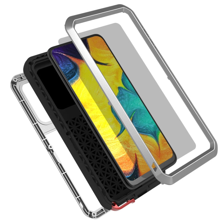For Galaxy A30 LOVE MEI Metal Shockproof Waterproof Dustproof Protective Case(Silver) - Galaxy Phone Cases by LOVE MEI | Online Shopping South Africa | PMC TechLife | Buy Now Pay Later Mobicred