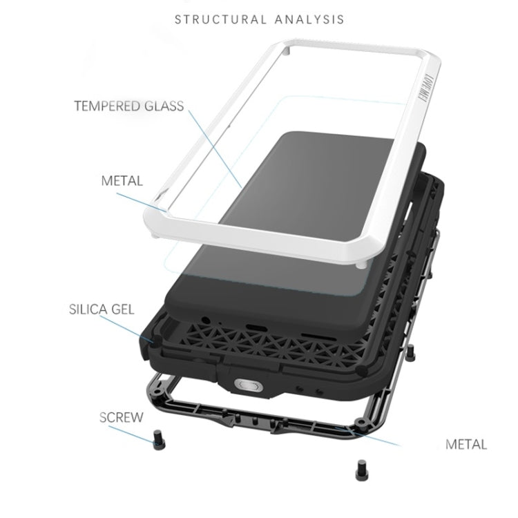 For Huawei Mate 30 LOVE MEI Metal Shockproof Waterproof Dustproof Protective Case(White) - free shipping - PMC TechLife - Order now!