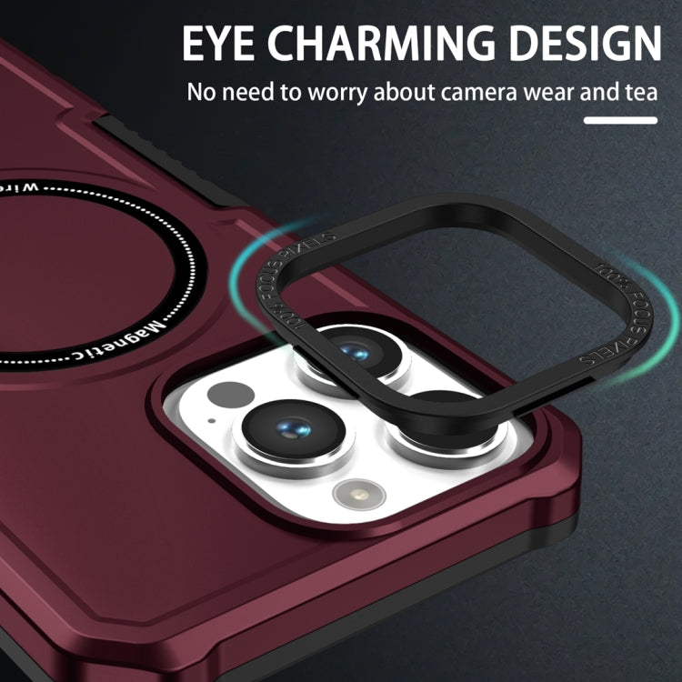 For Samsung Galaxy S21 FE 5G MagSafe Shockproof Armor Phone Case(Wine Red) - Galaxy Phone Cases by PMC TechLife | Online Shopping South Africa | PMC TechLife