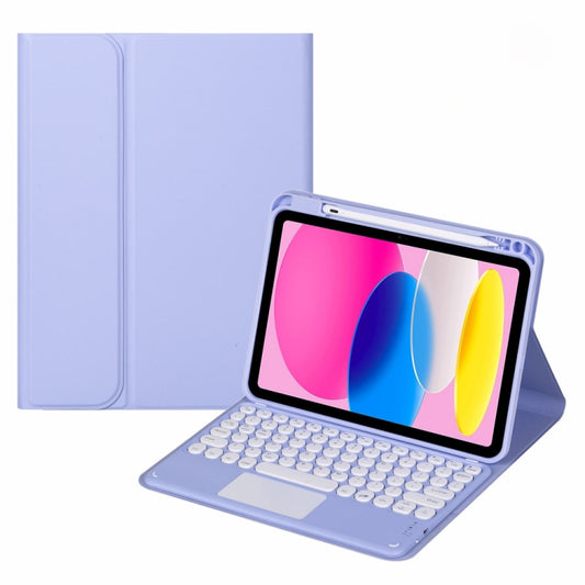 For iPad 10th Gen 10.9 2022 SA-10C Bluetooth Touch Keyboard Leather Tablet Case with Pen Slot(Purple) - Universal by PMC Jewellery | Online Shopping South Africa | PMC Jewellery | Buy Now Pay Later Mobicred