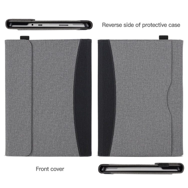 For Microsoft Surface Pro 10 / 9 Cloth Texture Stitching Leather Tablet Case(Black Grey) - Others by PMC TechLife | Online Shopping South Africa | PMC TechLife | Buy Now Pay Later Mobicred