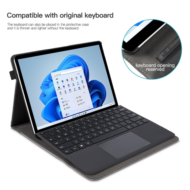 For Microsoft Surface Go 3 / 2 / 1 Cloth Texture Stitching Leather Tablet Case(Black Grey) - Others by PMC TechLife | Online Shopping South Africa | PMC TechLife | Buy Now Pay Later Mobicred