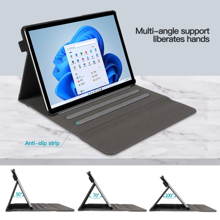 For Microsoft Surface Go 3 / 2 / 1 Cloth Texture Stitching Leather Tablet Case(Black Grey) - Others by PMC TechLife | Online Shopping South Africa | PMC TechLife | Buy Now Pay Later Mobicred