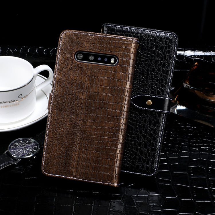 For LG V60 ThinQ idewei Crocodile Texture Horizontal Flip Leather Case with Holder & Card Slots & Wallet(Black) - LG by idewei | Online Shopping South Africa | PMC Jewellery | Buy Now Pay Later Mobicred