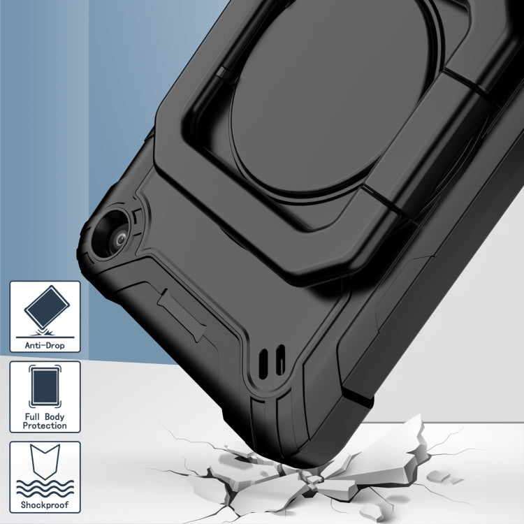 For Amazon Kindle Fire 7 2022 Silicone + PC Bracelet Holder Tablet Case(Black) - Amazon by PMC TechLife | Online Shopping South Africa | PMC TechLife | Buy Now Pay Later Mobicred