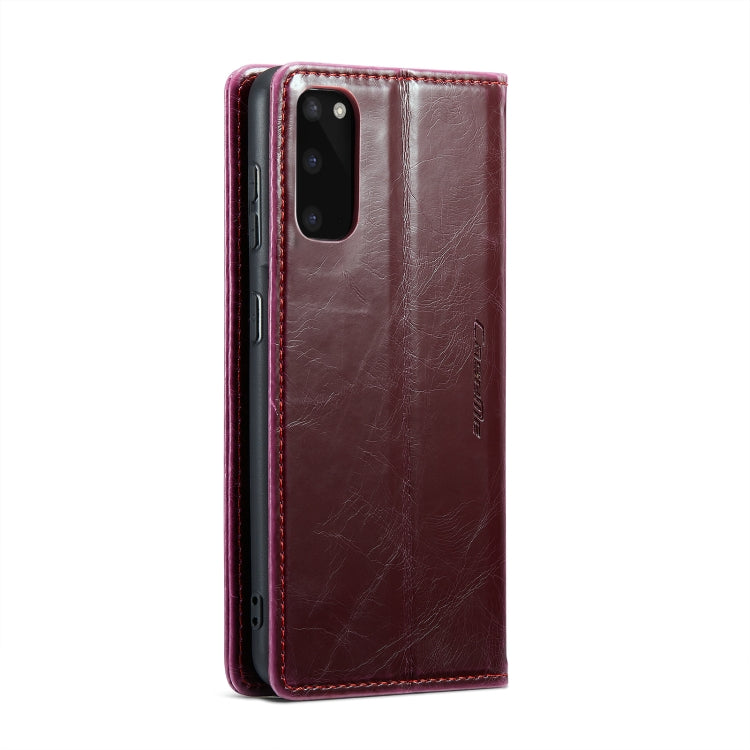 For Samsung Galaxy S20 CaseMe 003 Crazy Horse Texture Leather Phone Case(Wine Red) - Galaxy Phone Cases by CaseMe | Online Shopping South Africa | PMC Jewellery | Buy Now Pay Later Mobicred