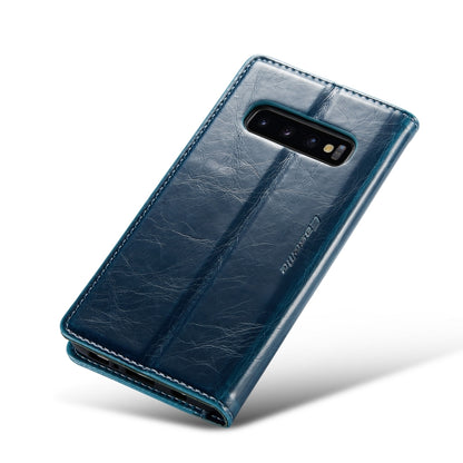 For Samsung Galaxy S10+ CaseMe 003 Crazy Horse Texture Leather Phone Case(Blue) - Galaxy Phone Cases by CaseMe | Online Shopping South Africa | PMC Jewellery | Buy Now Pay Later Mobicred