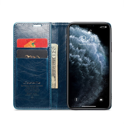 For iPhone 11 Pro CaseMe 003 Crazy Horse Texture Leather Phone Case(Blue) - iPhone 11 Pro Cases by CaseMe | Online Shopping South Africa | PMC Jewellery | Buy Now Pay Later Mobicred