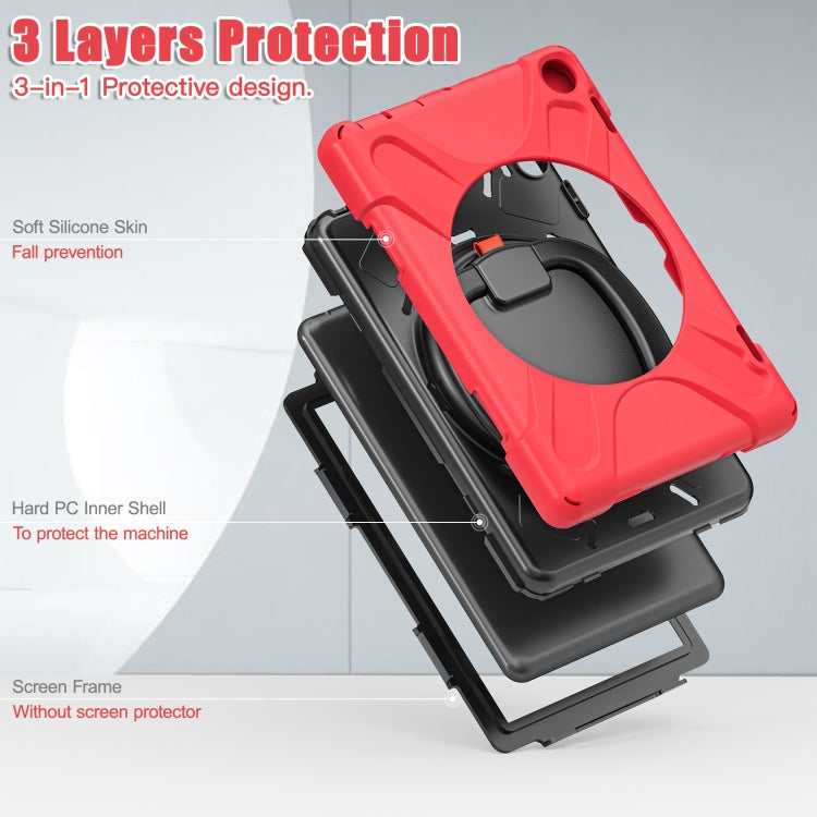 For Amazon Fire HD 8 2022 Silicone + PC Protective Tablet Case with Holder & Shoulder Strap(Red) - Amazon by PMC TechLife | Online Shopping South Africa | PMC TechLife | Buy Now Pay Later Mobicred