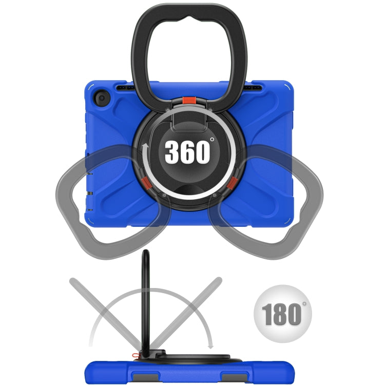 For Amazon Fire HD 8 2022 Silicone + PC Protective Tablet Case with Holder & Shoulder Strap(Blue) - Amazon by PMC TechLife | Online Shopping South Africa | PMC TechLife | Buy Now Pay Later Mobicred