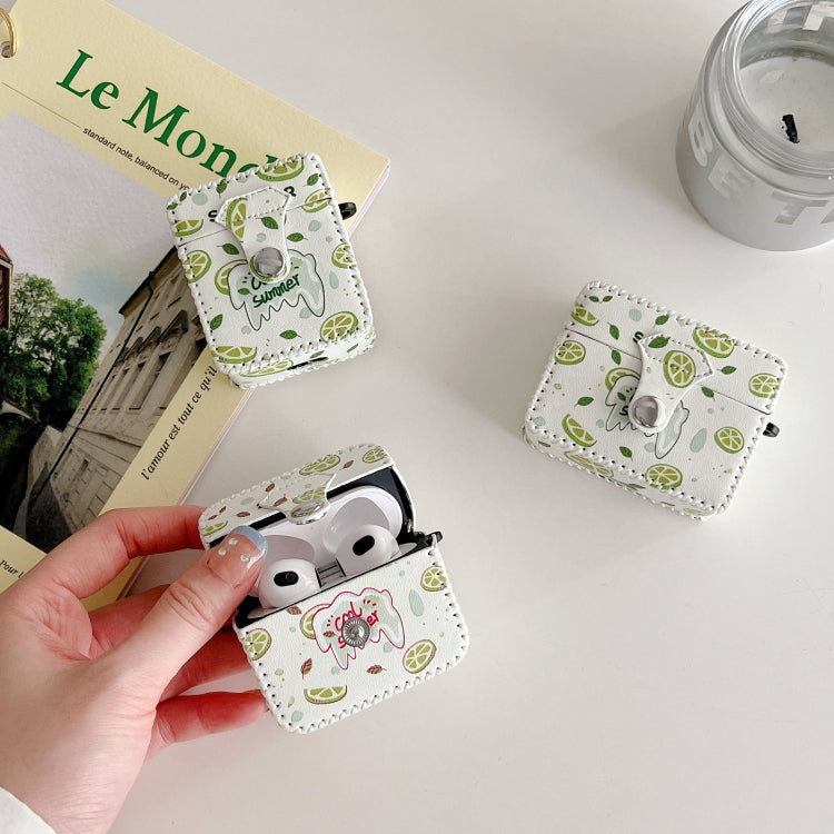 For AirPods Pro PU Leather Wireless Earphone Case(Lemon) - For AirPods Pro by PMC Jewellery | Online Shopping South Africa | PMC Jewellery | Buy Now Pay Later Mobicred