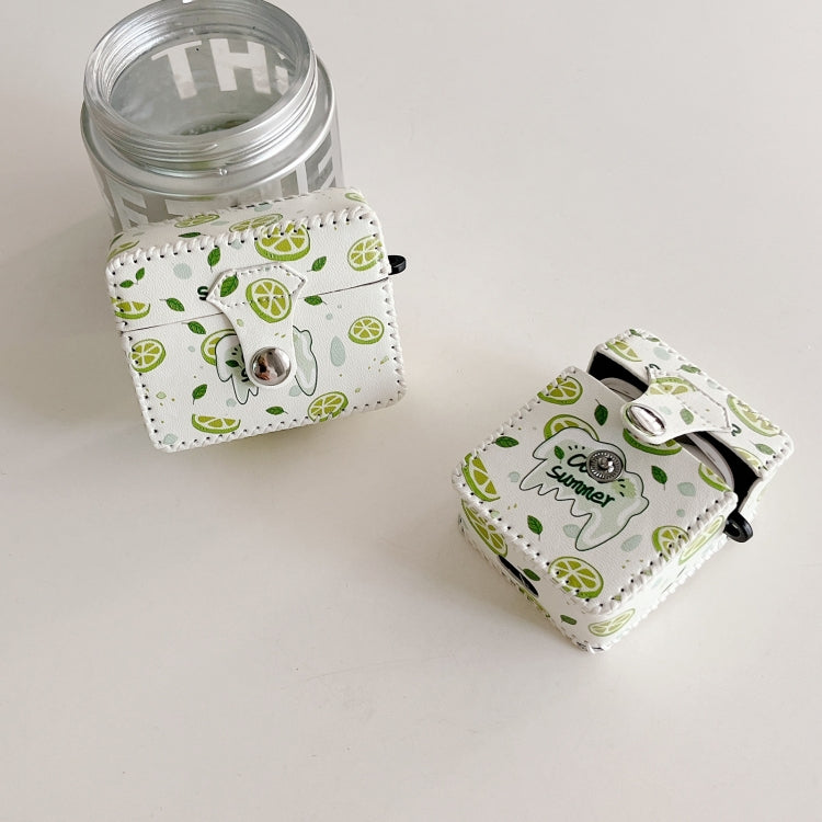 For AirPods Pro PU Leather Wireless Earphone Case(Lemon) - For AirPods Pro by PMC Jewellery | Online Shopping South Africa | PMC Jewellery | Buy Now Pay Later Mobicred