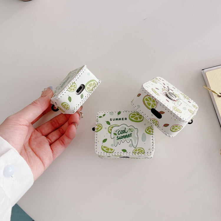 For AirPods Pro PU Leather Wireless Earphone Case(Lemon) - For AirPods Pro by PMC Jewellery | Online Shopping South Africa | PMC Jewellery | Buy Now Pay Later Mobicred