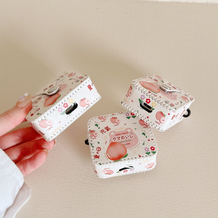 For AirPods Pro 2 PU Leather Wireless Earphone Case(Peach) - For AirPods Pro 2 by PMC Jewellery | Online Shopping South Africa | PMC Jewellery | Buy Now Pay Later Mobicred