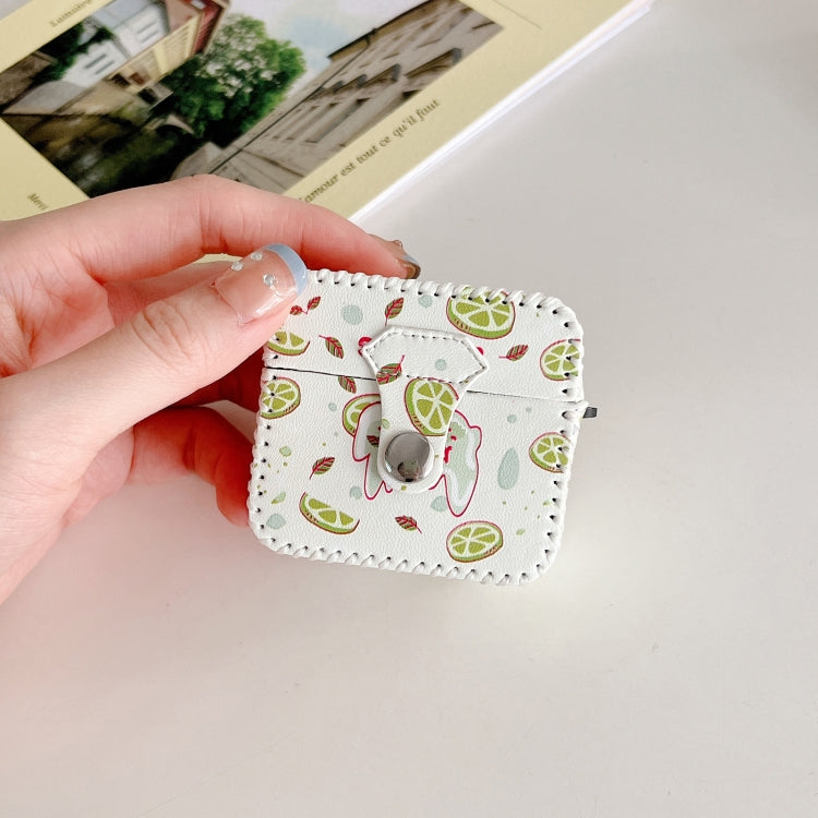 For AirPods Pro 2 PU Leather Wireless Earphone Case(Lemon) - For AirPods Pro 2 by PMC Jewellery | Online Shopping South Africa | PMC Jewellery | Buy Now Pay Later Mobicred