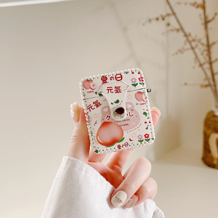 For AirPods 1/2 PU Leather Wireless Earphone Case(Peach) - For AirPods 1/2 by PMC Jewellery | Online Shopping South Africa | PMC Jewellery | Buy Now Pay Later Mobicred
