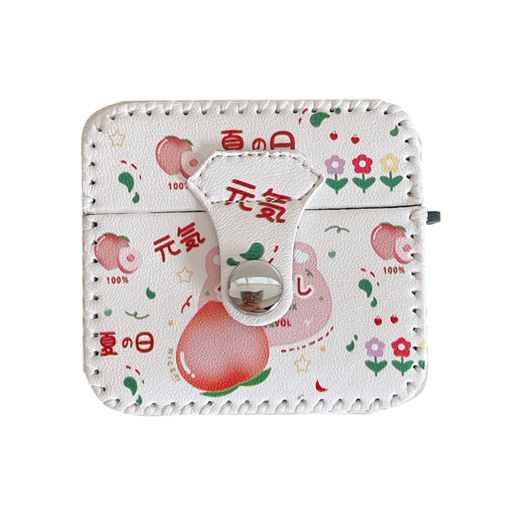 For AirPods 3 PU Leather Wireless Earphone Case(Peach) - For AirPods 3 by PMC Jewellery | Online Shopping South Africa | PMC Jewellery | Buy Now Pay Later Mobicred