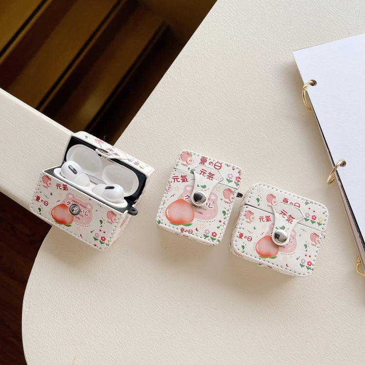 For AirPods 3 PU Leather Wireless Earphone Case(Peach) - For AirPods 3 by PMC Jewellery | Online Shopping South Africa | PMC Jewellery | Buy Now Pay Later Mobicred