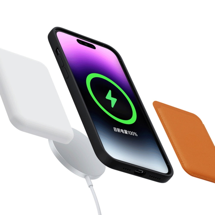 For iPhone 14 CD Texture MagSafe Liquid Silicone Phone Case(Orange) - free shipping - PMC TechLife - Order now!