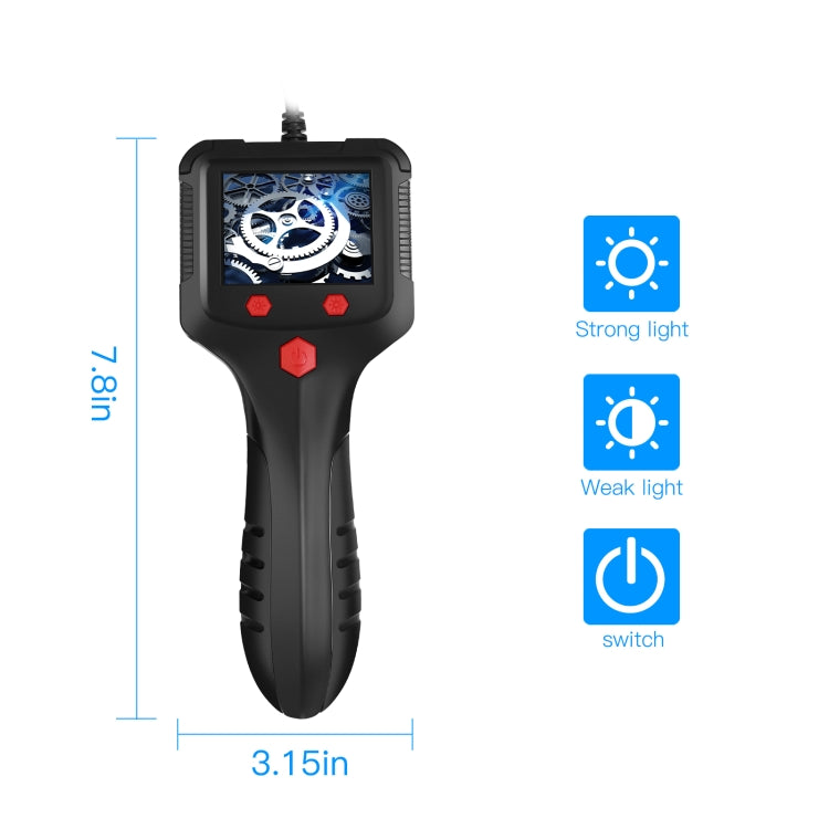 P100 8mm Side 2.4 inch HD Handheld Endoscope Hardlinewith with LCD Screen, Length:2m -  by PMC TechLife | Online Shopping South Africa | PMC TechLife | Buy Now Pay Later Mobicred