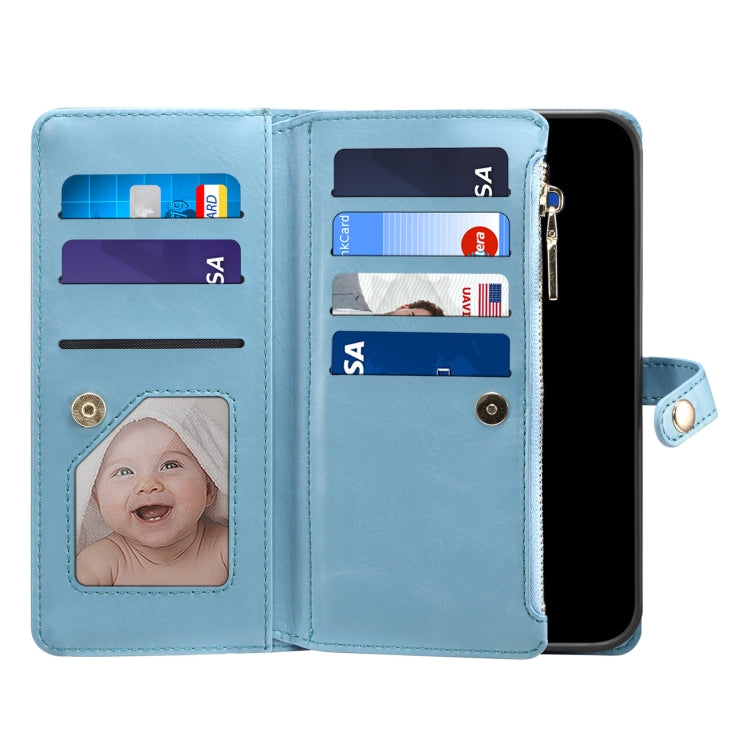 For Google Pixel 7 Pro 5G ESEBLE Star Series Lanyard Zipper Wallet RFID Leather Case(Blue) - Google Cases by ESEBLE | Online Shopping South Africa | PMC TechLife | Buy Now Pay Later Mobicred