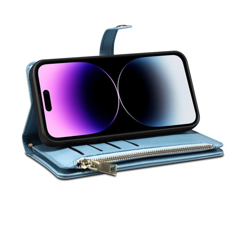 For Google Pixel 6 ESEBLE Star Series Lanyard Zipper Wallet RFID Leather Case(Blue) - Google Cases by ESEBLE | Online Shopping South Africa | PMC TechLife | Buy Now Pay Later Mobicred