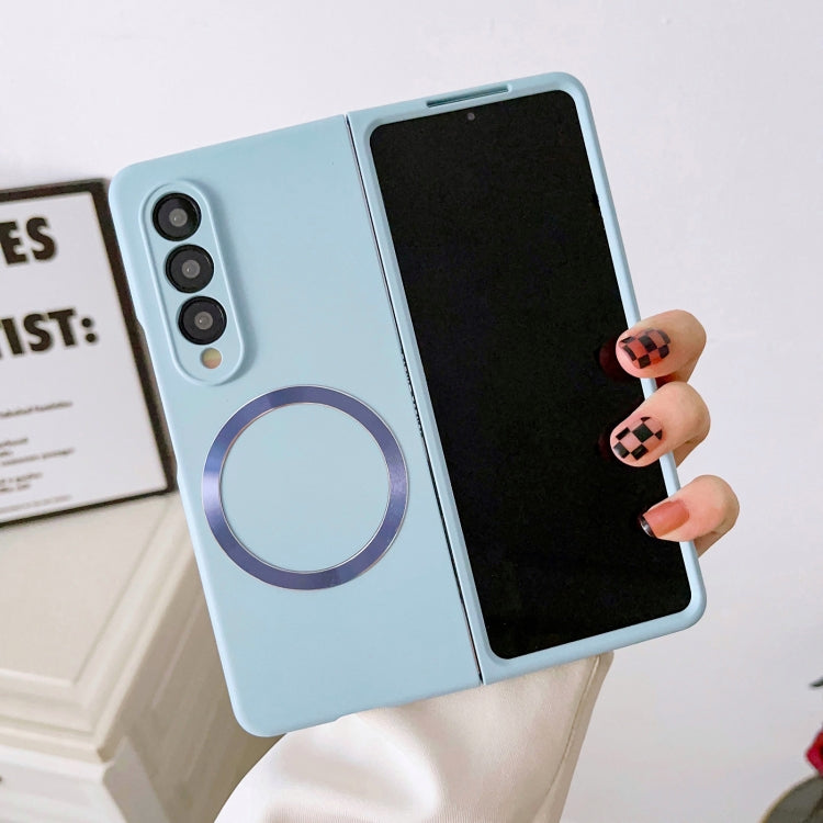 For Samsung Galaxy Z Fold4 Skin Feel MagSafe Magnetic Phone Case(Blue) - Galaxy Z Fold4 5G Cases by PMC TechLife | Online Shopping South Africa | PMC TechLife