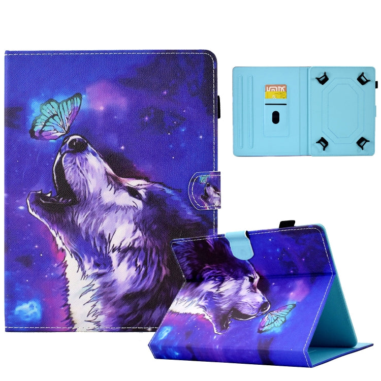 For 10 inch Tablet Electric Pressed TPU Leather Tablet Case(Butterfly Wolf) - 10 - 11 inch by PMC TechLife | Online Shopping South Africa | PMC TechLife | Buy Now Pay Later Mobicred