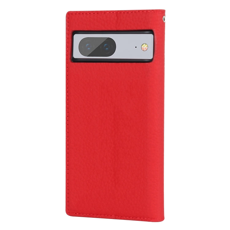 For Google Pixel 7 5G Litchi Texture Genuine Leather Phone Case(Red) - Google Cases by PMC TechLife | Online Shopping South Africa | PMC TechLife | Buy Now Pay Later Mobicred