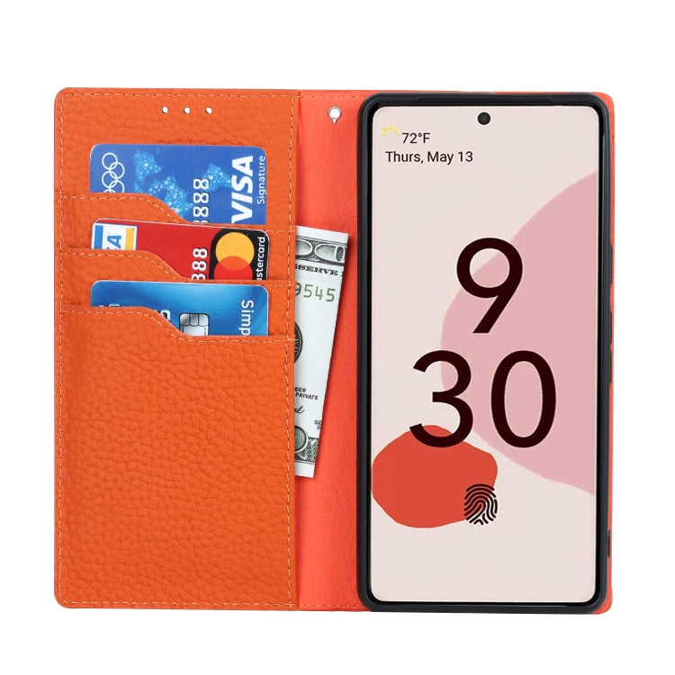 For Google Pixel 7 5G Litchi Texture Genuine Leather Phone Case(Orange) - free shipping - PMC TechLife - Order now!