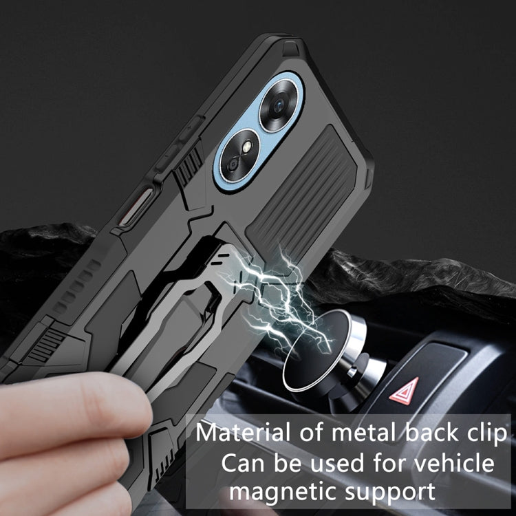For OPPO A17 Armor Warrior Shockproof PC + TPU Phone Case(Black) - OPPO Cases by PMC TechLife | Online Shopping South Africa | PMC TechLife | Buy Now Pay Later Mobicred