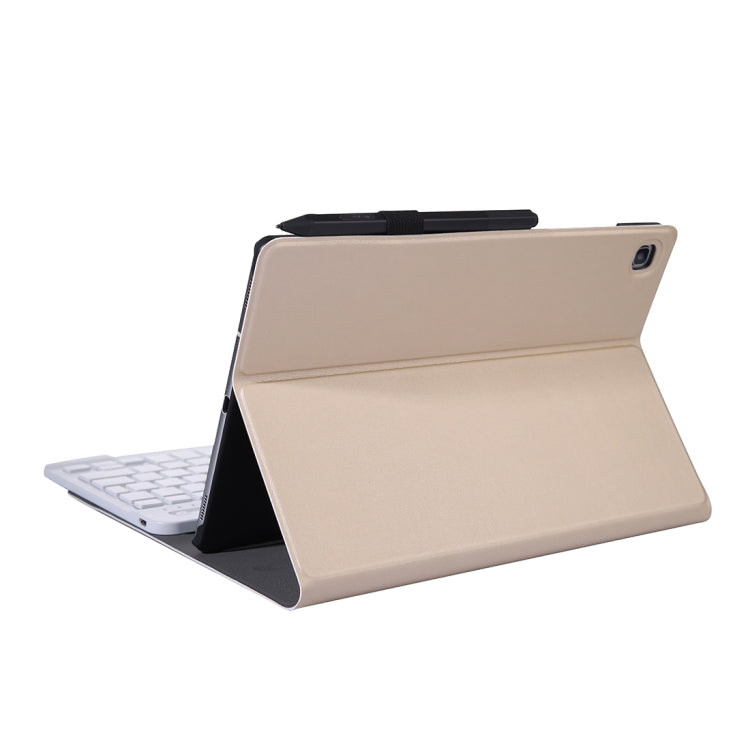 A610 For Galaxy Tab S6 Lite 10.4 P610 / P615 (2020) Bluetooth Keyboard Tablet Case with Stand & Elastic Pen Band(Gold) - Samsung Keyboard by PMC Jewellery | Online Shopping South Africa | PMC Jewellery