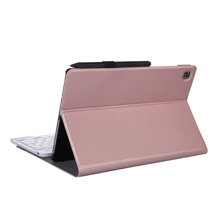 A610 For Galaxy Tab S6 Lite 10.4 P610 / P615 (2020) Bluetooth Keyboard Tablet Case with Stand & Elastic Pen Band(Rose Gold) - Samsung Keyboard by PMC Jewellery | Online Shopping South Africa | PMC Jewellery