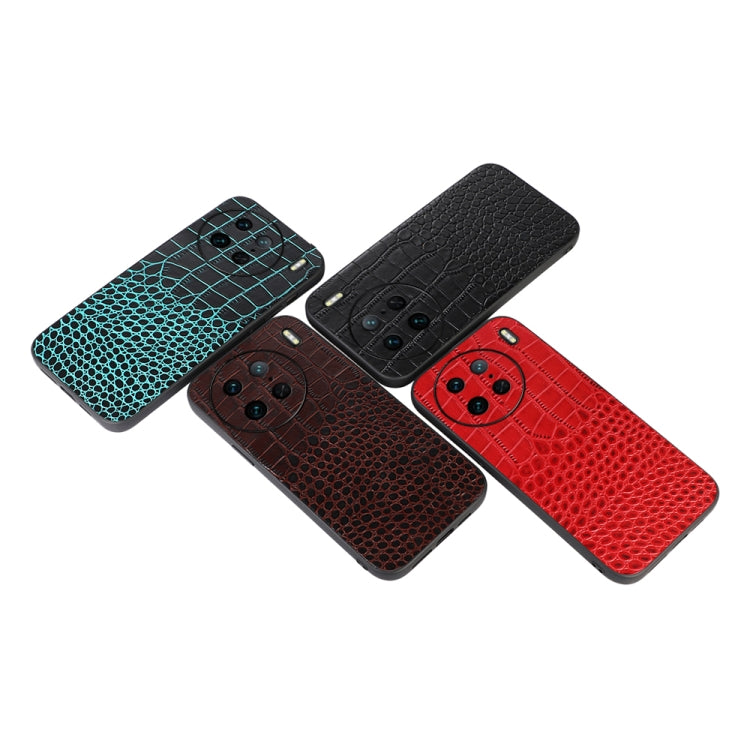 For vivo X90 Pro Crocodile Texture Genuine Leather Phone Case(Coffee) - vivo Cases by PMC TechLife | Online Shopping South Africa | PMC TechLife
