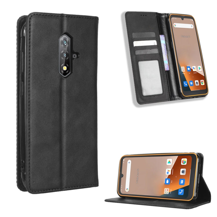 For Blackview BV5200 Magnetic Buckle Retro Texture Leather Phone Case(Black) - More Brand by PMC Jewellery | Online Shopping South Africa | PMC Jewellery