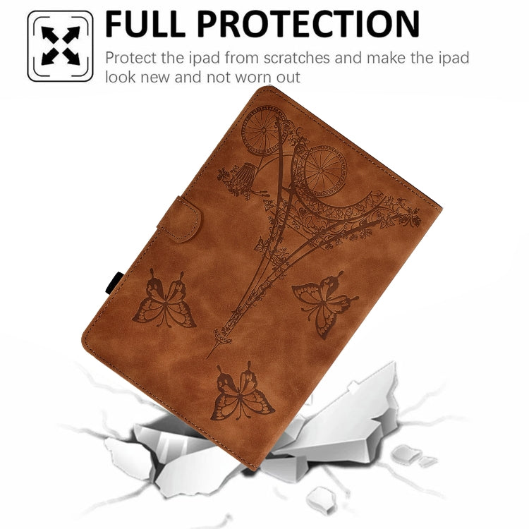 For Lenovo Tab M10 Gen 2 Tower Embossed Leather Smart Tablet Case(Brown) - Lenovo by PMC TechLife | Online Shopping South Africa | PMC TechLife | Buy Now Pay Later Mobicred