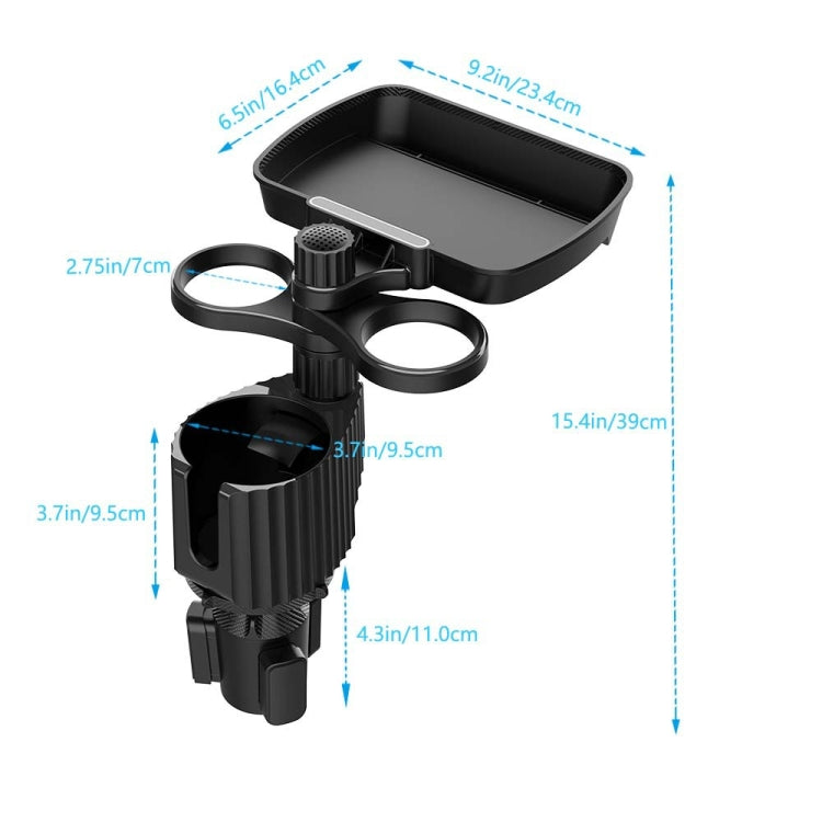 A05 Car Drink Water Cup Holder 360 Degree Rotating Dinner Plate(Black) - Car Drink Holders by PMC TechLife | Online Shopping South Africa | PMC TechLife | Buy Now Pay Later Mobicred