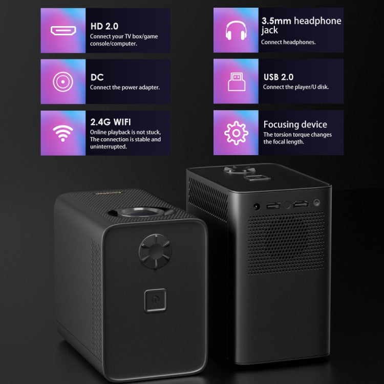 S30 Android System HD Portable WiFi Mobile Projector, Plug Type:US Plug(Black) - Mini Projector by PMC TechLife | Online Shopping South Africa | PMC TechLife | Buy Now Pay Later Mobicred