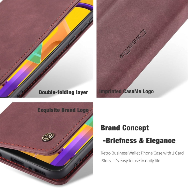 For Galaxy M30S / M21 CaseMe-013 Multifunctional Horizontal Flip Leather Case with Card Slot & Holder & Wallet(Wine Red) - Galaxy Phone Cases by CaseMe | Online Shopping South Africa | PMC Jewellery | Buy Now Pay Later Mobicred