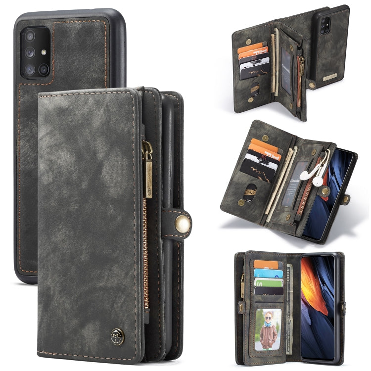 For Galaxy A71 CaseMe Detachable Multifunctional Horizontal Flip Leather Case, with Card Slot & Holder & Zipper Wallet & Photo Frame(Black) - Galaxy Phone Cases by CaseMe | Online Shopping South Africa | PMC Jewellery | Buy Now Pay Later Mobicred