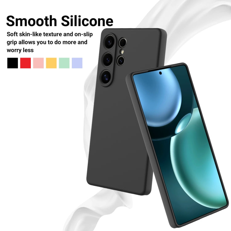 For Samsung Galaxy S25 Ultra Color Liquid Silicone Phone Case(Black) - Galaxy S25 Ultra 5G Cases by PMC Jewellery | Online Shopping South Africa | PMC Jewellery | Buy Now Pay Later Mobicred